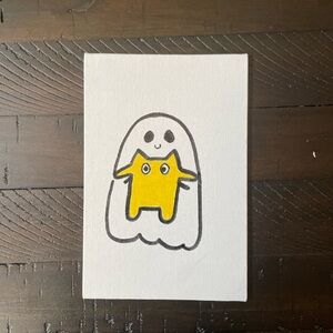 Ghost and Star Art Canvas